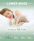 Child sleeping with teddy bear, highlighting low noise feature of Replacement CPAP Machine Motor For ResMed AirSense 10 And S9 S10 Series.