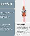 20Pcs Mini Electrical Wire Connectors For DIY Splicing Into 4 6 8 9 10 Way Butt Terminal Blocks One In Two Out Nylon Insulated