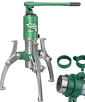 Rugged 20 Ton Hydraulic Puller Kit With 3 In One Pump Tube and Adjustable Jaw Bearing Splitter for extracting heavy duty pulleys.