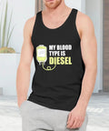 Rock This Killer Fit With Our Hella Comfy Mens Cotton Tank Top Featuring The Dope Mechanic Graphic That Says Blood Type Is Diesel.