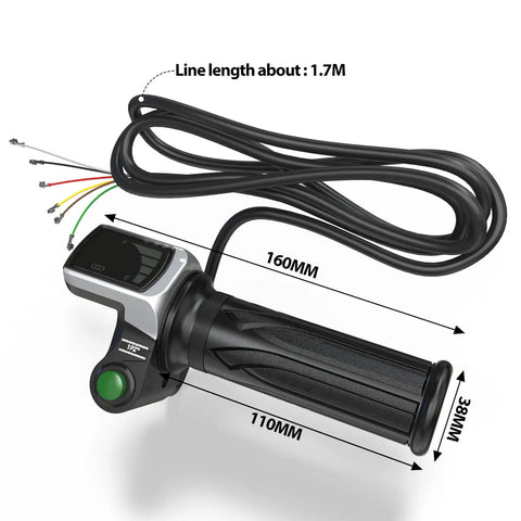36V Waterproof LCD Throttle Grip With Twist Clamp For Electric Bikes And Scooters Durable Handlebar Display For Night Riding Easy Install Replacement Solution