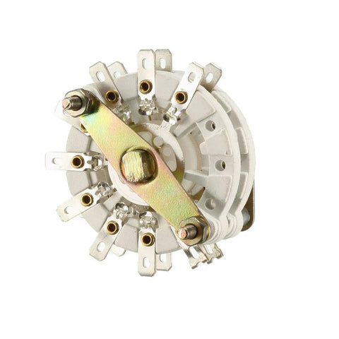 Pro Grade Two Pole Eight Position Two Deck Band Channel Rotary Switch Selector For Radios TVs And Industrial Controls, 18 Pins, Mount Hole 9.7mm, Shaft Diameter 6mm, Shaft Length 11.7mm gold rotary switch with 18 terminals