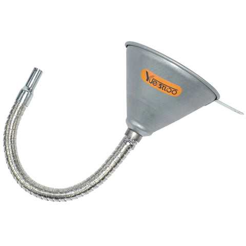 14.84 Inch Steel Bendable Spout Funnel With Filter For Automotive Oils And Liquids, flexible metal funnel hose