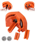 Total Beast Dual Wheel Drill Bit Sharpener Knocks Out Dull Edges On HSS Carbide And Masonry Bits Lightning Fast Portable Diamond Grind Rig Straight Up Made For Quick Garage Fixes, orange nylon body with diamond wheels.