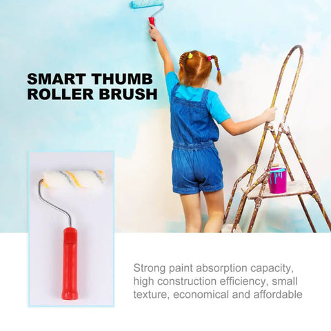 Hassle Free Mini Wall Paint Roller With Dense Wool Cover For Seamless Door And Baseboard Trim Projects Quick Setup Do It Yourself House Painting Supplies Delivers A Flawless Finish Every Single Time, shown in use painting.