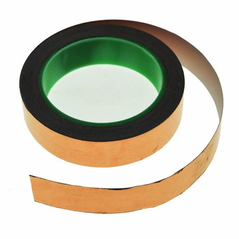 Guitar Shielding Copper Foil Paper For EMI Noise Reduction, Double Sided Conductive Shielding Roll, 65 Ft by 25 Mm