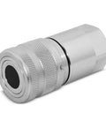 Single High Flow Flat Face Skid Steer Quick Connect Coupler 5/8 Inch Body To 3/4 Inch SAE Thread ISO 16028 Interchange