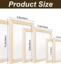 All In One 3 Pack Paper Making Frame Kit With Wooden Screens In A4 A5 A6 Sizes showing product dimensions.