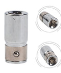 Heavy Duty 1/4 Inch Square Drive To Hex Shank Socket Adapter Made From Chrome Vanadium Steel For Impact Drills And High Torque Screwdriver Bit Conversion Tool That Fits Perfectly In 25mm Length, chrome socket