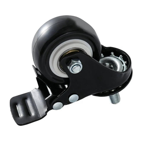 DICASAL swivel caster with 1.5-inch polyurethane wheel, brake, metal bracket, 3/8-16 stem for carts.