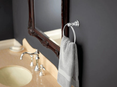 Weymouth Chrome Hand Towel Ring Go To Bathroom And Kitchen Easy Access Towels Mirror Like Finish Wall Mounted Hardware Durable Steel