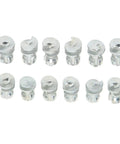 Super Tough As Nails Tungsten Steel Screw In Tire Studs For Badass Winter Traction On Cars Trucks Forklifts And Motorcycles Silver Anti Skid Pack Of 50 showing close-up of 12 durable studs.