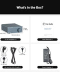 V1.0G 2 Channel Class D Mini Stereo Amplifier for Home Speakers with 50W per Channel Digital TPA3116 Chipset package contents