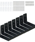 Heavy Duty Steel Shelf Brackets 8 Pack Built To Last 6 Inch Shelf Bracket Supports Tough As Nails Cold Rolled Steel with screws