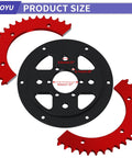 420 Chain Sprocket 42 Tooth Mini Bike Sprocket Hub Adapter Replacement For Coleman CT200U showing red split pieces and black adapter