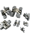 Heavy Duty 304 Stainless Steel Hidden Hinges Two Pack For Kitchen Cabinets And Furniture Doors, various sizes and designs.