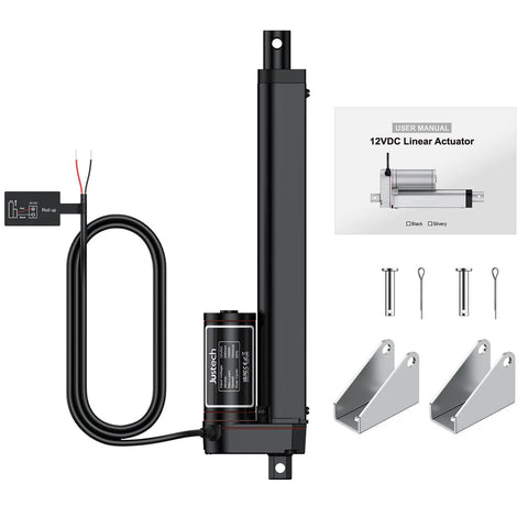Heavy Duty 12V Linear Actuator 330 Lbs 1500N 8 Inch Stroke Silent IP65 Electric Actuator With Mounting Brackets and hardware