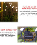 4 Pack 8 LED Solar Powered Garden Lights Outdoor Waterproof Starburst Swaying Lights That Dance In The Wind close-up view