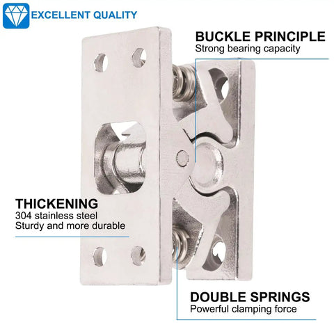 Heavy Duty Spring Loaded Door Lock And Cabinet Latch Double Roller Catch for camper and boat doors, stainless steel, side view