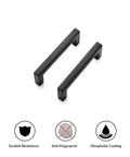 30 Pack Solid Zinc Slim 3 Inch Center To Center Square Bar Drawer Handles Matte Black Kitchen Cabinet Hardware Pulls with icons