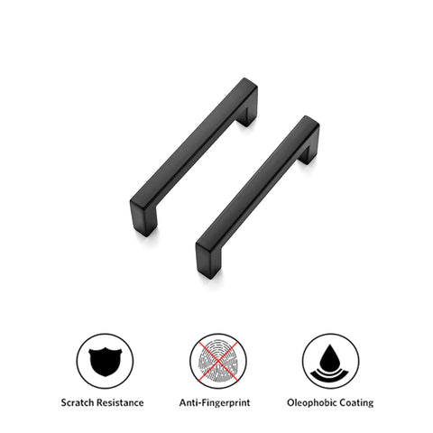 30 Pack Solid Zinc Slim 3 Inch Center To Center Square Bar Drawer Handles Matte Black Kitchen Cabinet Hardware Pulls with icons