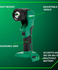 All-In-One 18V MultiVolt Cordless Drill, Impact Driver, Reciprocating Saw, And Torchlight 4-Piece Combo Kit Torchlight with ergonomic grip