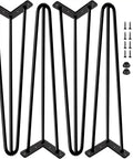 38 Inch Black Metal Hairpin Table Legs Set Of 4 Heavy Duty 900 Lbs Capacity With Rubber Floor Protectors For DIY Furniture