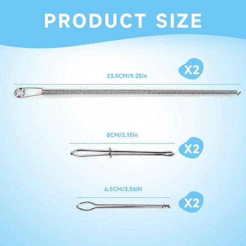 Drawstring Threader Tool Set Six Pack With Spring Threaders, Rope Threader Clips And Bodkin Sewing Tools size guide image
