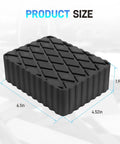 4 Pcs Auto Lift Pads Natural Rubber Jack Stand Blocks 6.375 Inch X 2 Inch showing dimensions of 6.1 in x 4.52 in x 1.96 in
