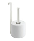 Over The Tank Toilet Paper Holder Organizer For Bathroom Storage, Sturdy Metal Reserve That Holds Two Rolls, Easy Slide On Fit