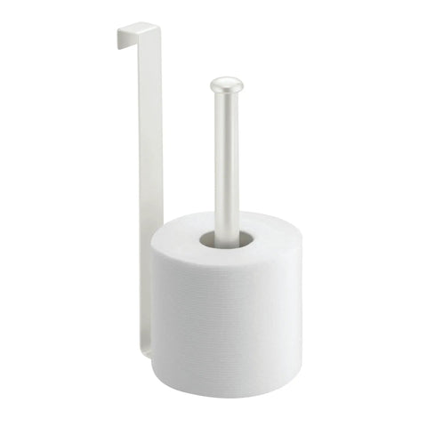 Over The Tank Toilet Paper Holder Organizer For Bathroom Storage, Sturdy Metal Reserve That Holds Two Rolls, Easy Slide On Fit