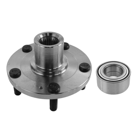 Front Wheel Bearing And Hub Kit For Hyundai Sonata 2006 2013 Tucson 2010 2017 Optima 2003 2005 Rondo 2007 2010 Sportage 2011 2014 Includes Front Wheel Hub And Bearing, DIY Friendly Install, Fits Multiple Models And Applications Direct Fit Replacement, metal parts side by side.