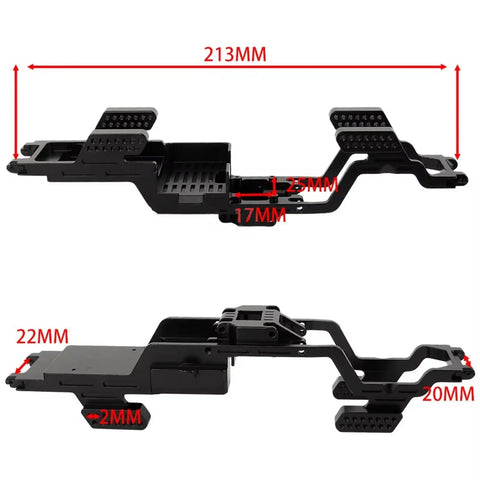 Sturdy Aluminum RC Car Chassis Frame For TRX4M 1 To 18 Scale Upgrade Kit with measurements for crawler upgrade
