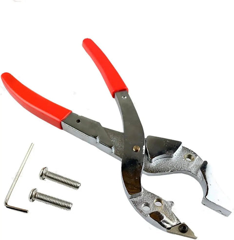 Car Door Lock Face Cap Removal Tool Set With Disassembly Clamp Pliers and metal screws for auto locksmiths and DIY repairs.