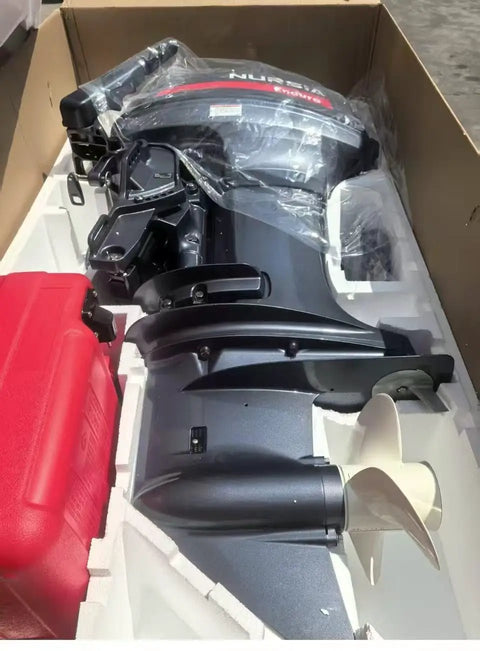 40 HP 2 Stroke Outboard Motor With Electric Start And Hydraulic Lift Reliable Marine Engine in packaging