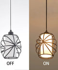 Glass Pendant Plug In Hanging Light With Dimmable Switch Swag Style Lamp For Kitchen Island Bedroom Living Room And Dining Room shown on and off