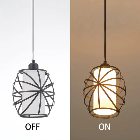 Glass Pendant Plug In Hanging Light With Dimmable Switch Swag Style Lamp For Kitchen Island Bedroom Living Room And Dining Room shown on and off