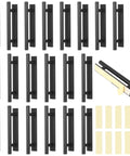 30 Pack Peel And Stick Cabinet Handles For Kitchen, Closet And More 6 Inch Self Adhesive Drawer Pulls Plastic No Drill Install Includes 60 Stickers For A Quick Budget Friendly Home Makeover And Cohesive Look, black handles and adhesive pads