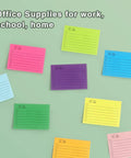 Colorful 3x4 Inch Lined Sticky Notes Pack With Nine Pads And Fifty Sheets Each, Self Stick Memo Notes in bright colors on display