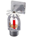 Top Notch Quick Response Fire Sprinkler Head Pendent Design Rated 155 Degrees Fahrenheit with visible copper thread and glass bulb.