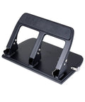 Heavy Duty Three Hole Punch With Padded Handle For Easy 40 Sheet Capacity Metal Construction Black