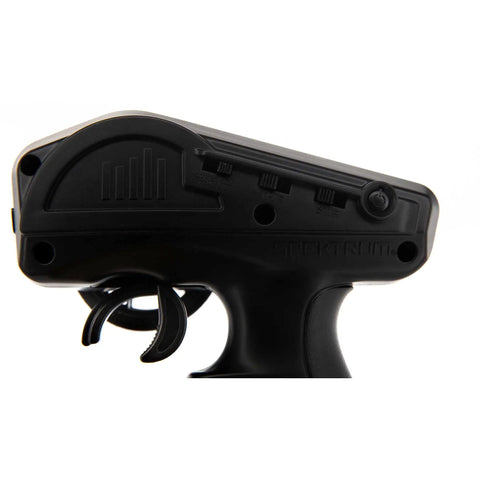 Side view of 3 Channel SLT Radio System With SR315 Dual Protocol Receiver For RC Cars And Trucks, highlighting controls