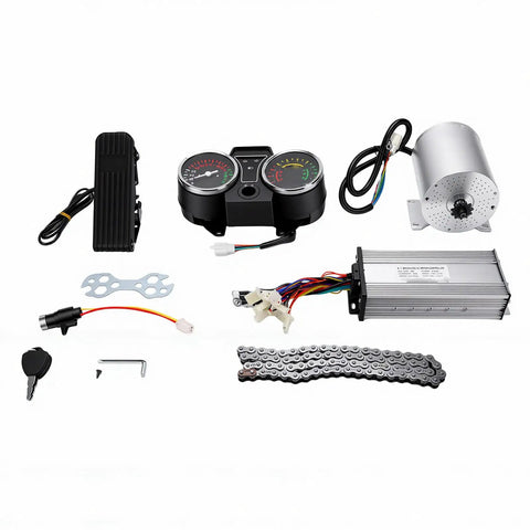 Electric Brushless DC Motor Kit 48V 2000W With Controller Display For Go Karts, Motorcycles, And Scooters, Real Time Speed Readout