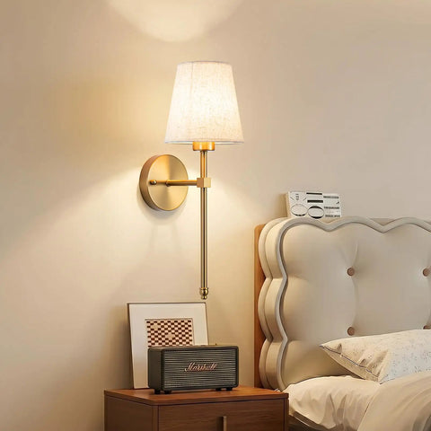 Zero Plug Drama Wireless Wall Sconce Set Of Two With Chill Remote And Dimmable Touch Cordless Lamp Fixtures on bedroom wall.