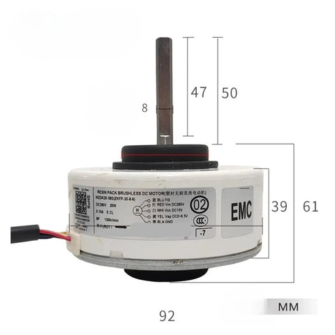 Heavy Duty Indoor DC Fan Motor For HVAC Units Replacement Spare Part High Efficiency Built Tough Durable Long Lasting Performance For Midea Systems Quiet Operation Easy Install Industrial Grade Power And Reliability, 92mm motor