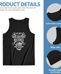 Mens Soft Cotton Muscle Tank Featuring Bearded Farm Mechanic Graphic, sleeveless black tee with round neck and wide cuffs.
