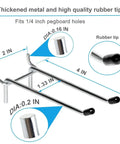 Badass Double Pegboard Hooks 15 Piece Set Crafted From Hella Tough Steel With Cushioned Rubber Tips. 4-inch double hook with rubber tips.