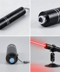 Two Pack Three Head Red Laser Level Kit With 520 Nm Cross And Linear Beams, Rechargeable Alignment Tool, black with stand