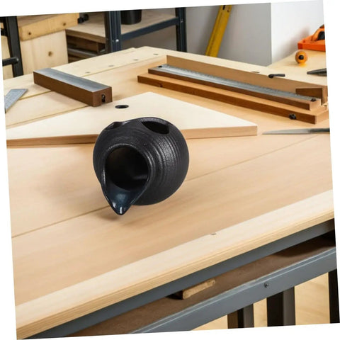 Open Top Design Indoor Outdoor Water Feature Pot For Hydroponic Plants And Fish Tanks on workbench. Black ceramic pot visible.
