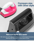 Handy Mini Heat Press Machine Kit With Portable Design And PVC Doormat For Easy Heat Transfer DIY T Shirt Shoe Bag Vinyl Projects Compact Size Low Power charging base comparison of two mini heat presses.